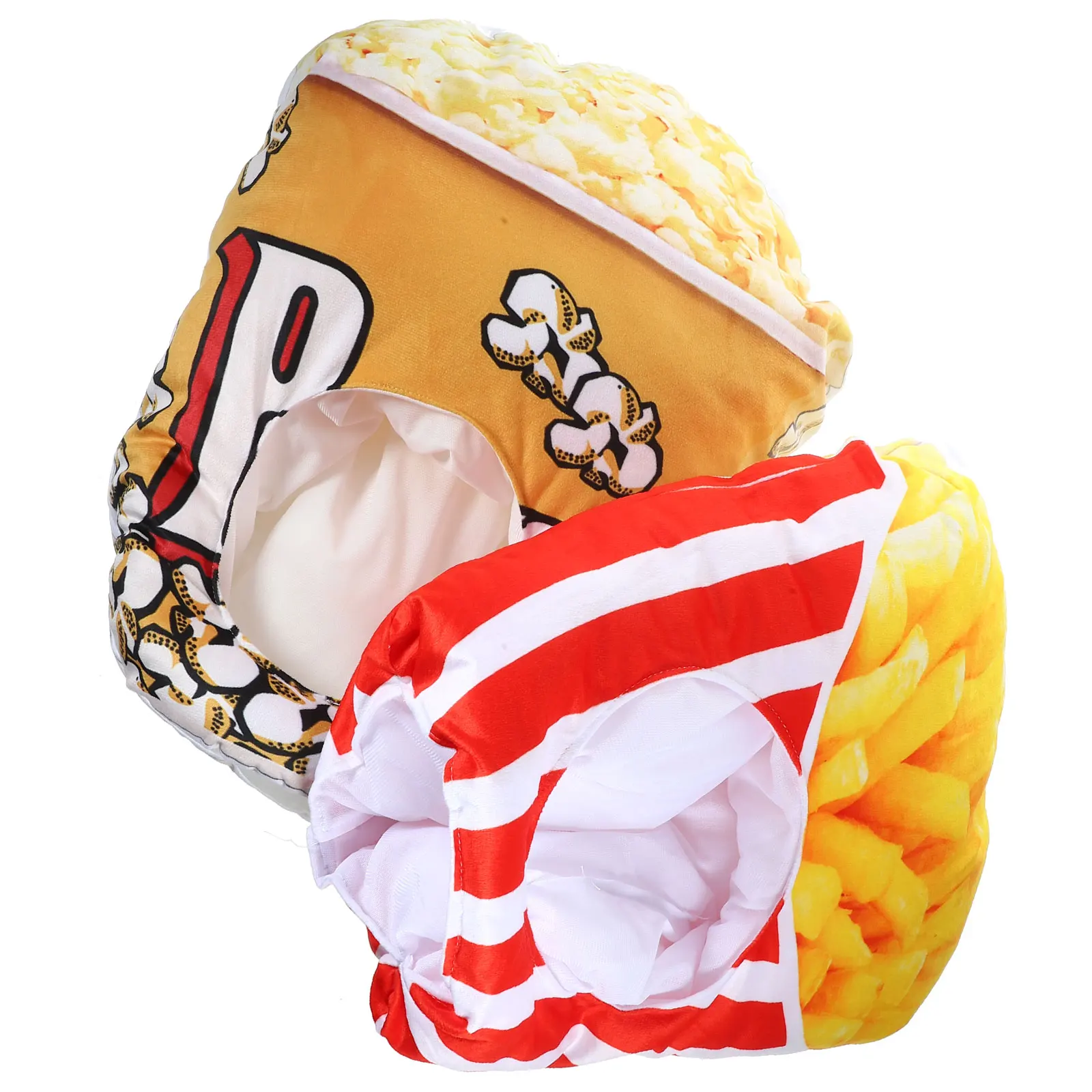 

2 pcs Snack Head Hat Novelty Popcorn Costume Accessories Funny Kids Cartoon Child Party Hats Photo Prop French Fries Cap
