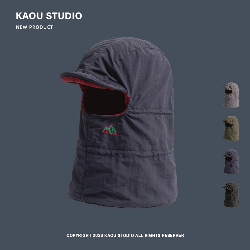 Image of Männer Frauen Outdoor Skifahren Bergsteigen Kalt-proof Fleece Warme Gesicht Maske Hals Schutz Herbst Winter Radfahren Ohr Bomber Kappe