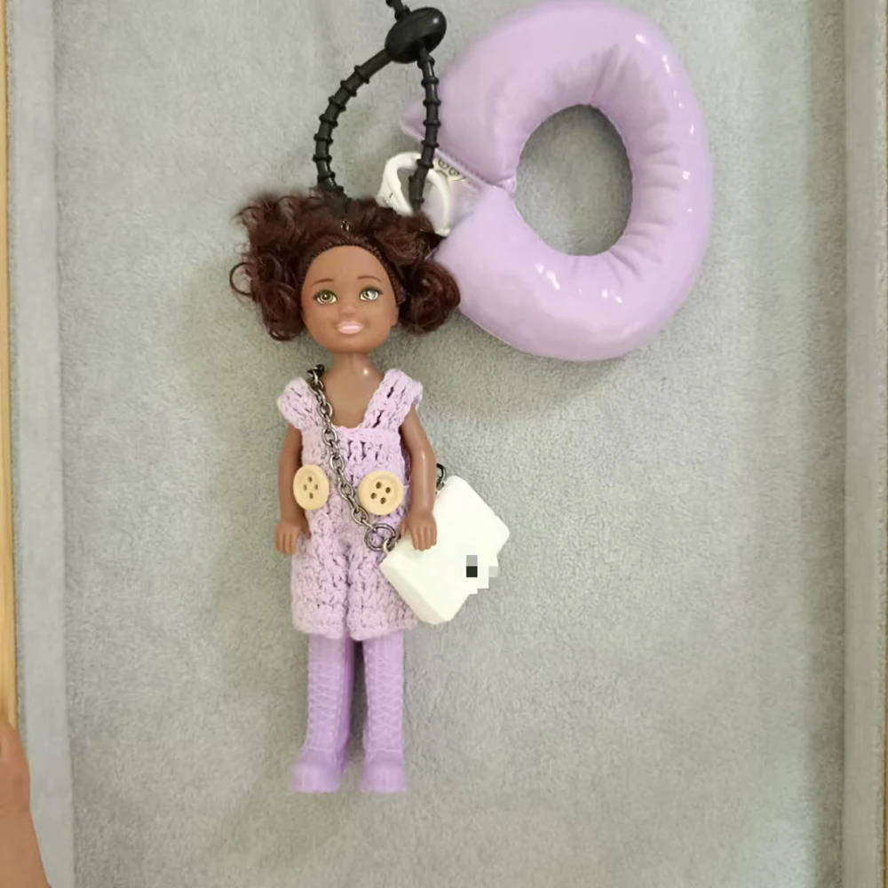 New Cute Doll Pendant Hanging Backpack Ornament DIY Change Clothes Bag Charm Car Key Ring Bag Decoration for Barbie Doll