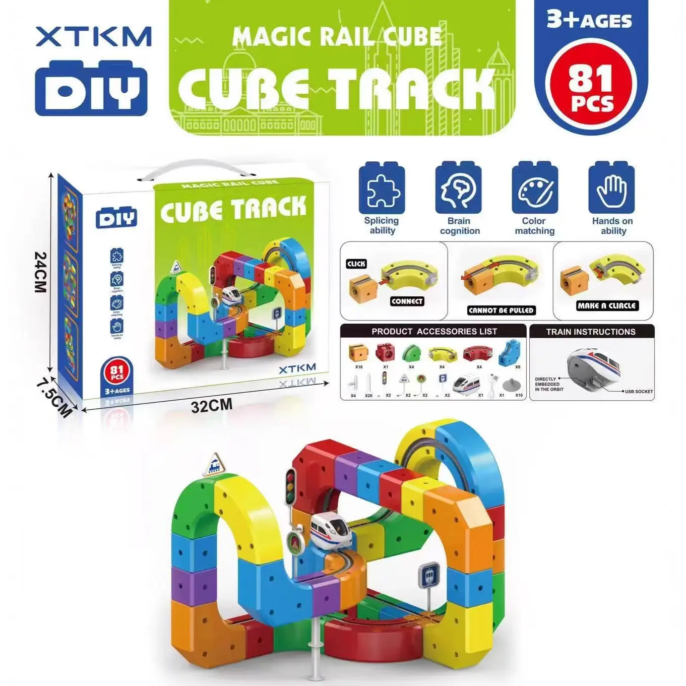 2026 NEW Electric Magnetic Track Set with Anti-Gravity Vehicles 100+ Piece STEM Building Toy Creative DIY Railway Model Gifts