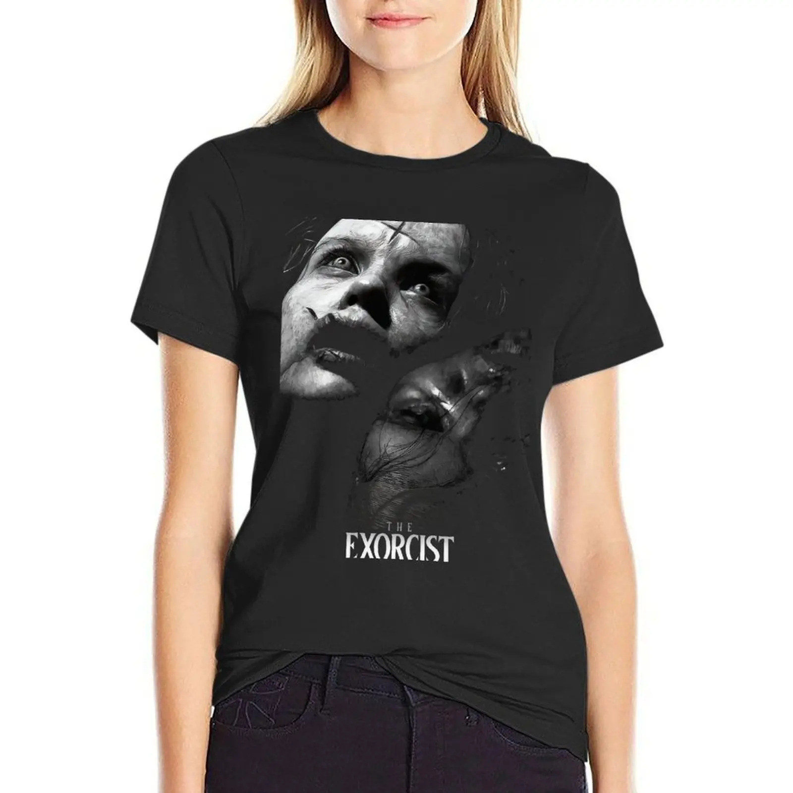 The Exorcist Believer Twins Halloween Horror T-Shirt Blouse heavyweights customs western t-shirt dress for Women