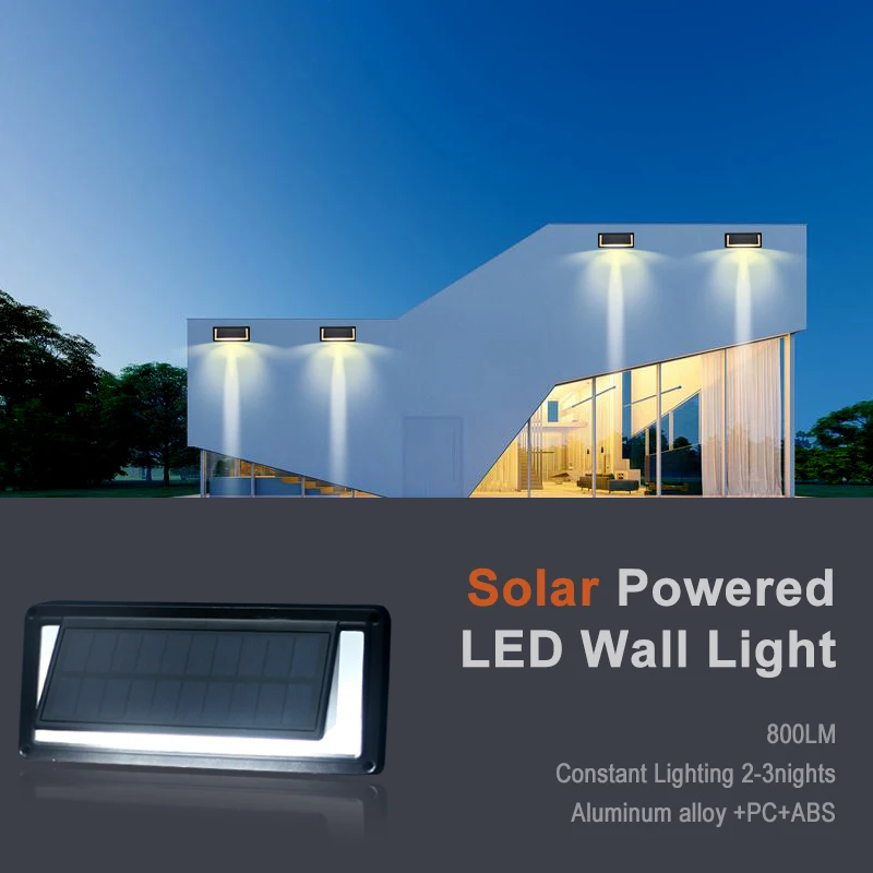 20W LED Solar Outdoor Wall Light Waterproof IP65 Garden Lighting with Motion Sensor 3 Modes Dusk to Dawn Auto On/Off