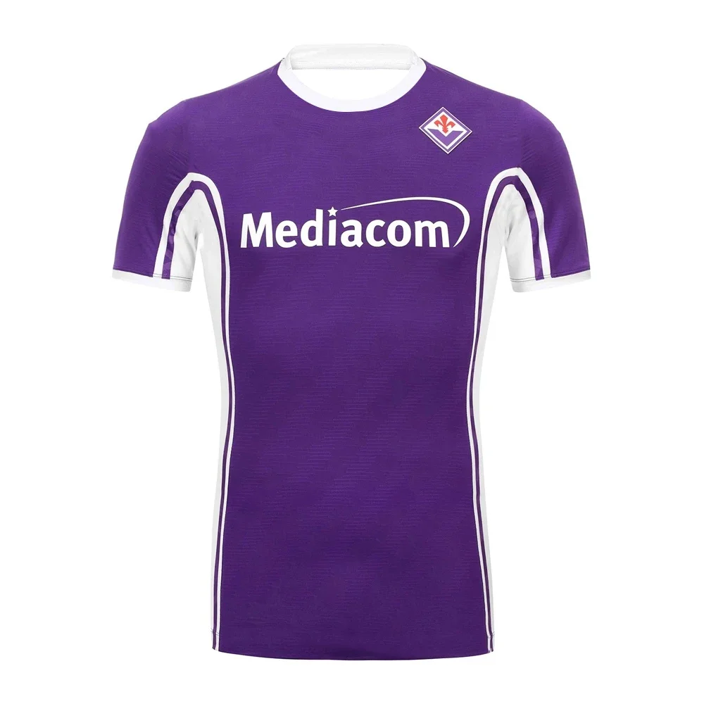 2025-26 masculino fiorentina manga curta camisa de futebol em casa juventude crianças treinamento uniforme de futebol oversized respirável legal camisa