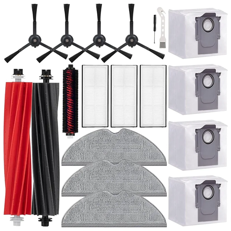 

M17K-For Roborock S8 S8+ S8 Pro Ultra Robot Vacuum Cleaner Main Side Brush HEPA Filters Mop Cloth Dust Bags Accessories