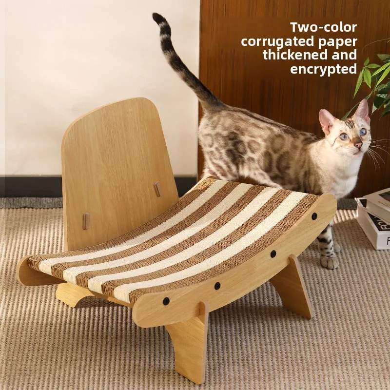

Extra Thick Corrugated Cat Scratching Pad 2-Tone Cat Bed Lounge Large Vertical Scratch Board Durable Non-Shedding Pet Furniture
