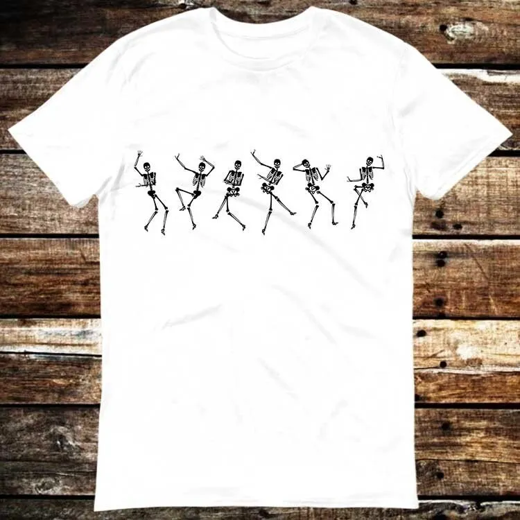 Dancing Skeleton Retro Dance Horror Halloween Trick Or Treat T Shirt Meme Funny Vintage Style Gamer Cult Movie Music 6136