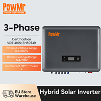 PowMr 12KW 20KW Hybrid Solar Inverter 3 Phases 2-MPPT For High Voltage Battery System 135-750V VDE 4105 EN50549  Certificated