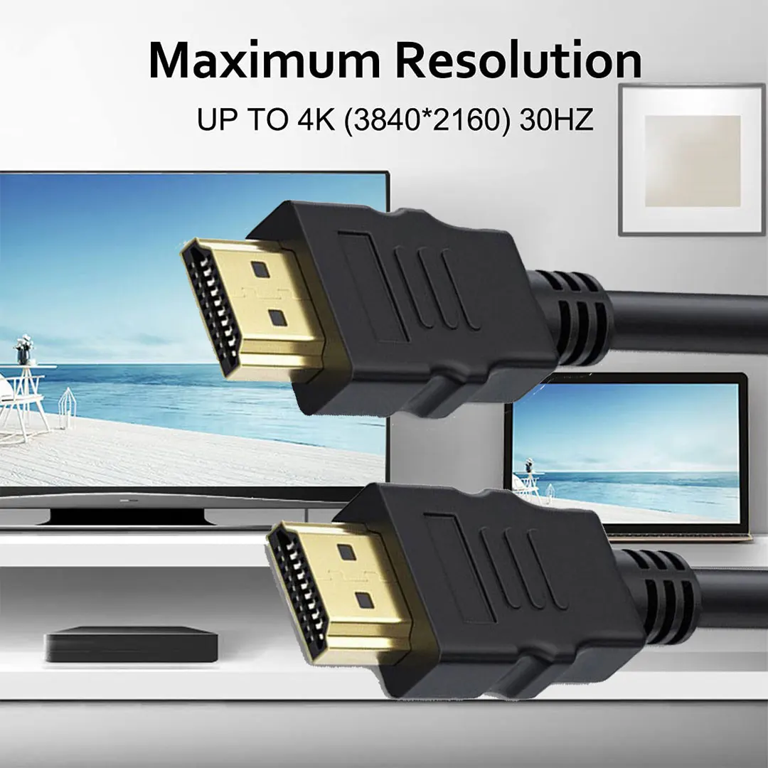 

LccKaa 1M HDMI-compatible Cable Video Cables Gold Plated 1.4 4K 1080P 3D Cable for HDTV Tablet TV Monitor Xbox UHD Samsung