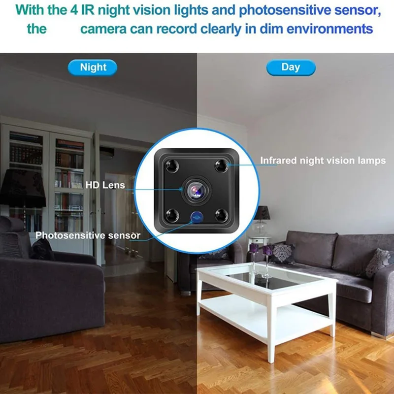 4K Mini Camera 1080P HD WiFi Remote Monitor Baby Pet Camera Built-in Battery Night Vision Smart Home Security Protection 2026