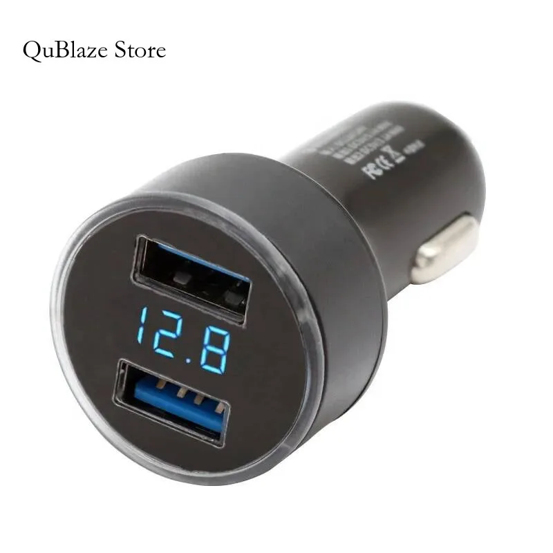 

QC3.0 Dual USB Car 3.1A LED Digital Fast Charging Charger Auto Cigarette Lighter Adapter 12V 24V For Iphone Xiaomi