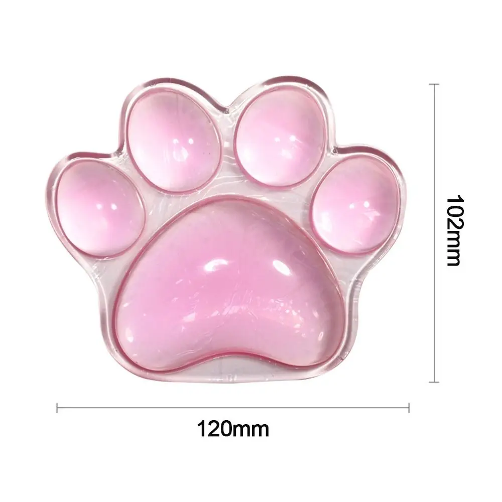 Transparent Cute Cat\'s Paw Shaped Mouse Pad Wrist Guard Non Slip Protection Hand Support Desktop Laptop Mouse Pad Wrist Rest