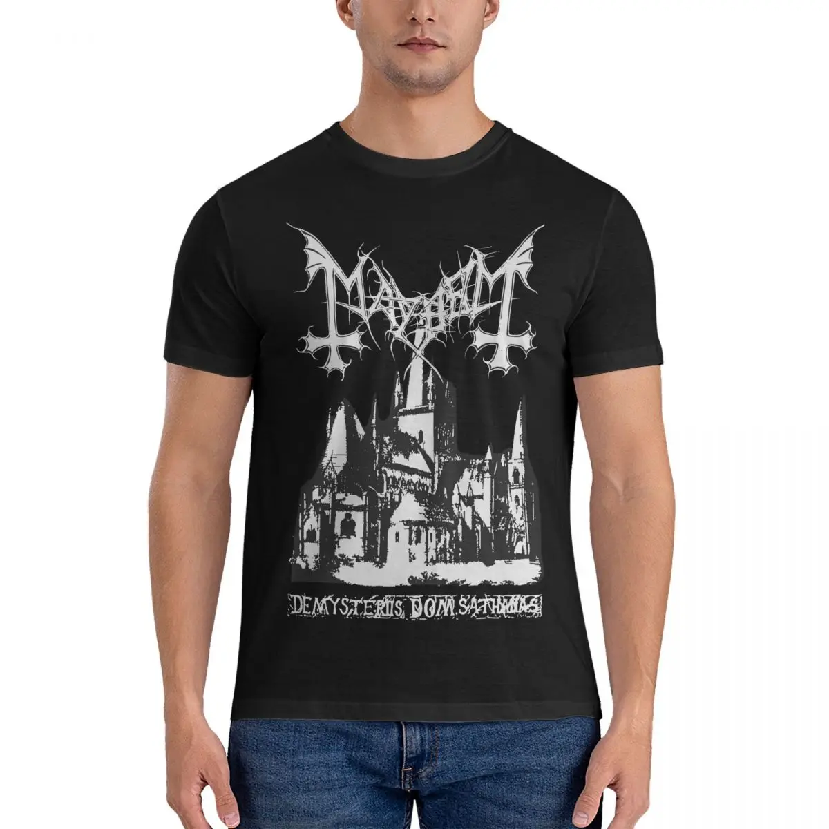 Norway Band - Original Logo - Fanart - De Mysteriis Dom Sathanas T Shirt Men's Pure Cotton Cool T-Shirt Crewneck Mayhem Tee