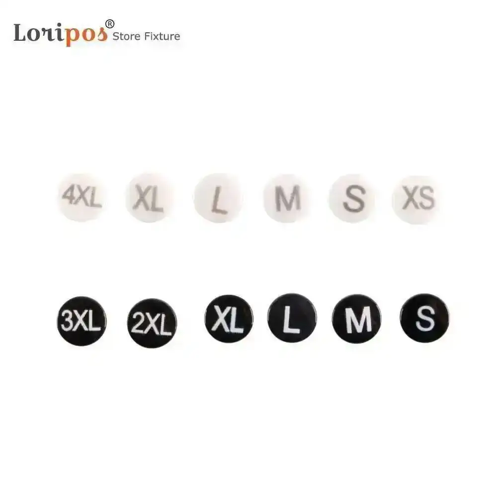 1000 Stück/Lot Kleiderkragen-Taschen-Hutkanten-Größenmarkierer Knopfclip Größenmesser Schnallenriemen XS S M L XL 2XL 3XL 4XL 5XL F – Detail 4