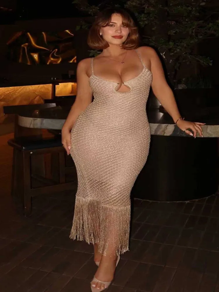 فستان ماكسي نسائي مثير من شبكة صيد السمك يغطي قوس قزح مفرغ فستان ماكسي بدون بيكيني فستان للإجازات ملابس بحر لصيف 2026 #3