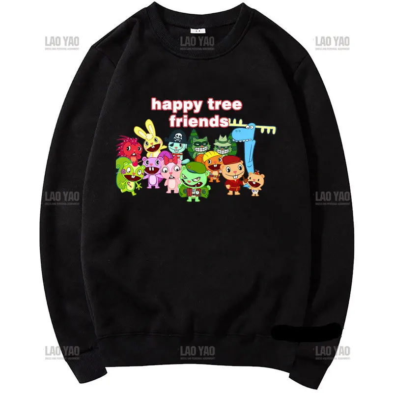 Happy Tree Friends เสื้อสวมหัวพิมพ์ลาย Happy Tree Friends เสื้อมีฮู้ดการ์ตูนขายดีแนวสตรีทเสื้อมีฮู้ดตลกๆสำหรับทุกเพศ