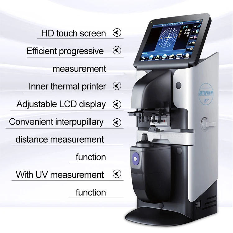 High Quality Ophthalmic Equipments Built-in Thermal Printer 7 inch LCD Touch Screen Lensometer Digital Auto Lensmeter