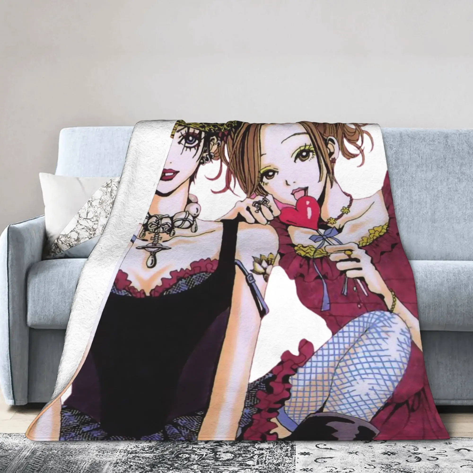 Nana Osaki   Fuzzy Blanket Anime Novelty Throw Blanket for  Sofa Bedding Lounge 125*100cm Plush Thin Quilt