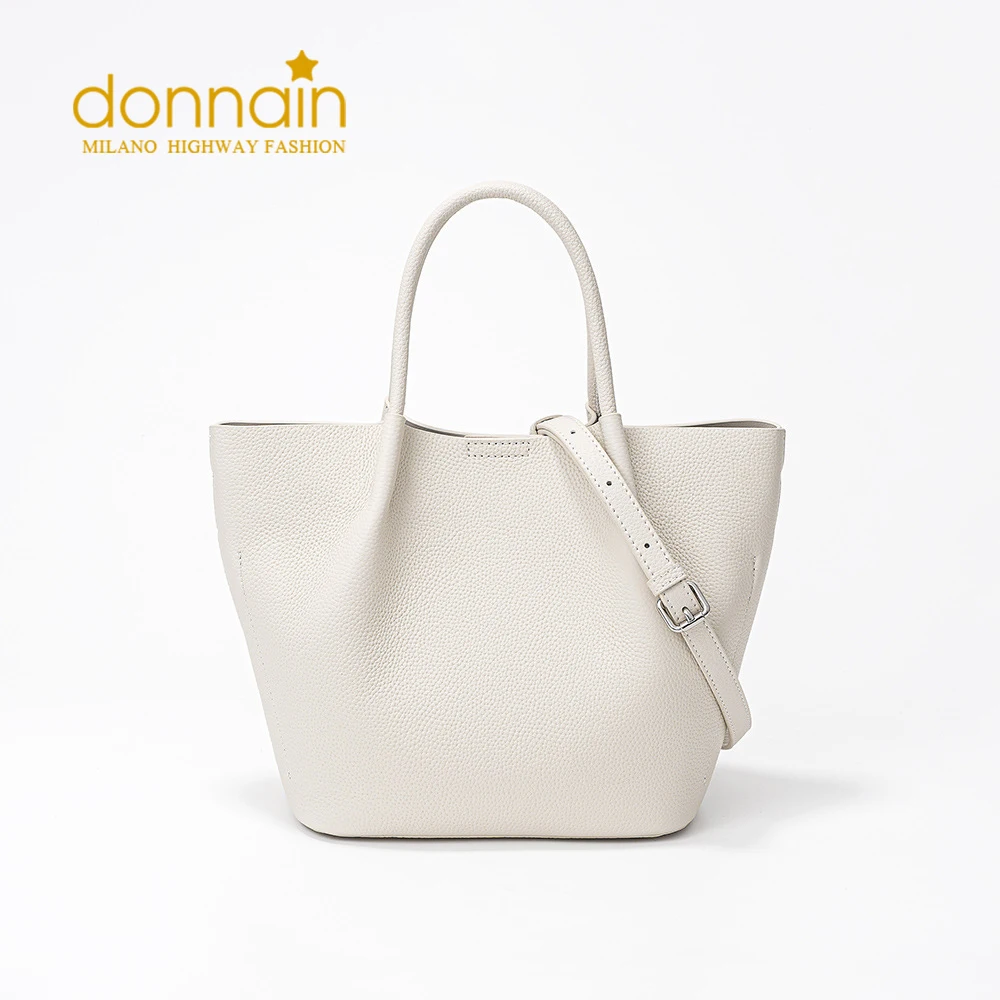 

DONNAIN First Layer Cowhide Women Tote Handbag Office Simple Large Capacity Female Luxury Leather Shopping Bag Crossbody Bags