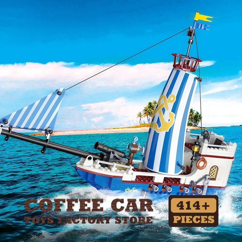 NEW Pirate Ship Building Blocks Sets Creative Sailing Boat MOC Bricks Model STEM Educational Toys for Kids Boys Adult Gifts DIY