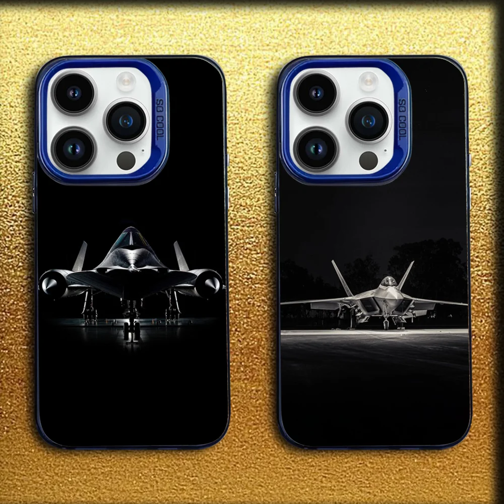 

Fighter Plane Aircraft Phone Case For iPhone 16,15,14,13,12,11,Mini,Pro,MAX Blue Matte Silicone Cover
