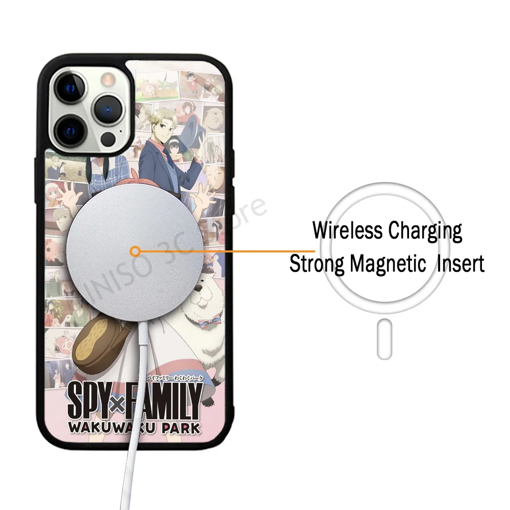 Kawaii Anya SPY X FAMILY Anime Phone Case Strong Magnetic For IPhone 15 14 13 Pro Max 11 12 Mini For Magsafe