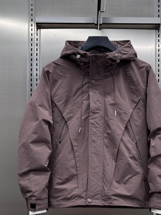 

High-End Men's Soft ell Jaet Autumn Winter Thiened Workwear Hooded Jaet Versatile Cotton Clothes Casual Sle Windproof