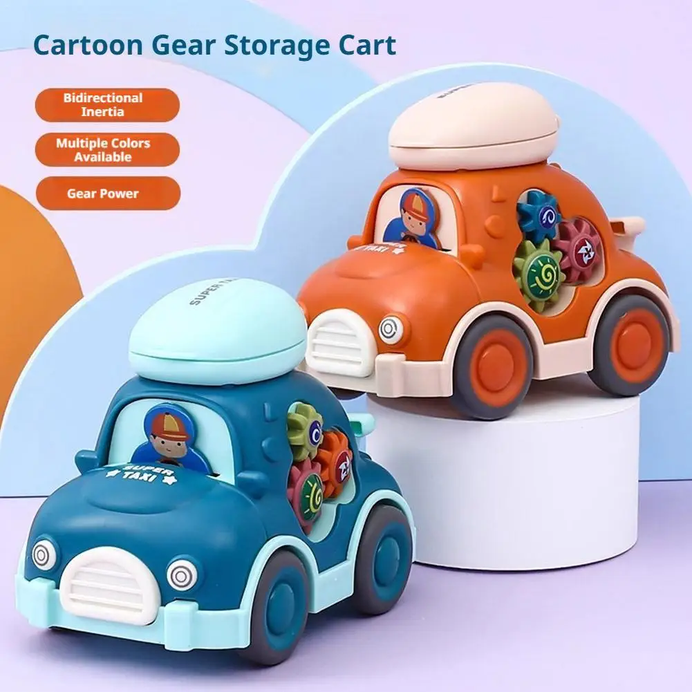 Cartoon Mini Pull Back Toy Car Montessori Inertia Vehicles Early Educational Crawling Toys for Boys Birthday Gifts