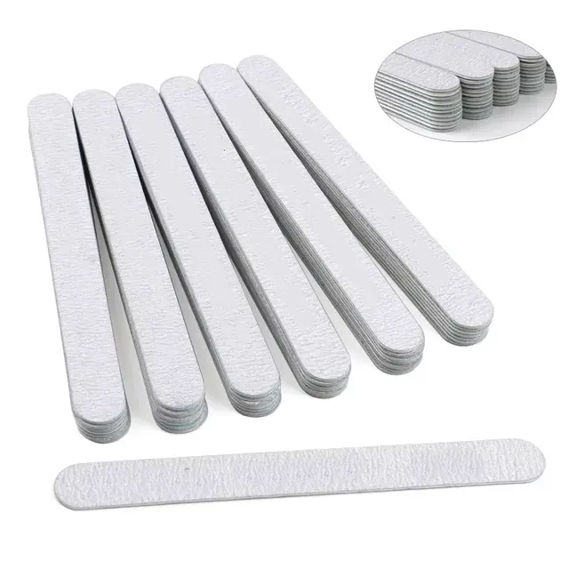 10 szt. pilników do paznokci 180/240 Grit Zmywalne pilniki drewniane do manicure Prosty mocny papier ścierny Salon Akrylowe materiały do paznokci