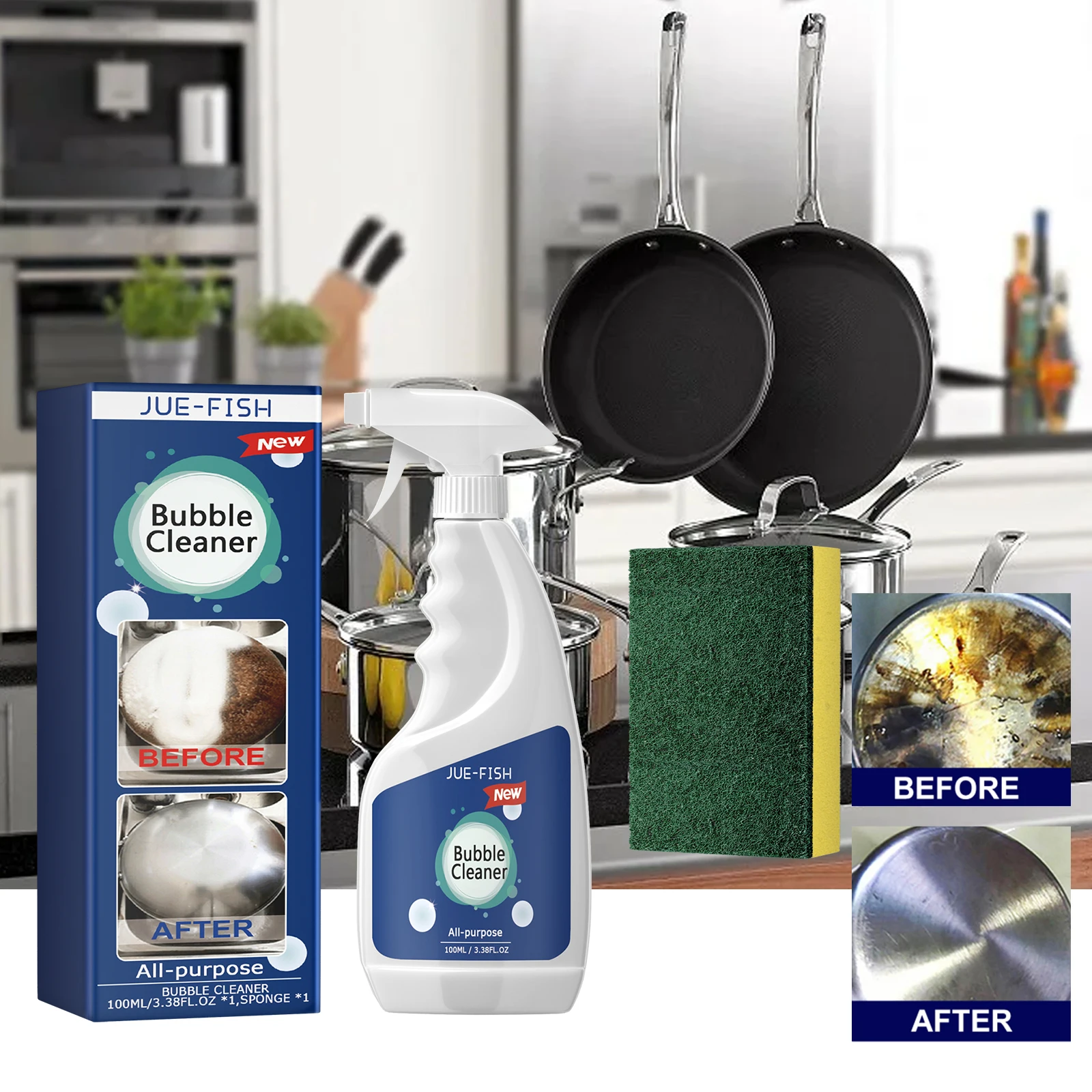 Limpador de espuma para graxa de cozinha, exaustor de parede, panelas, limpador de graxa