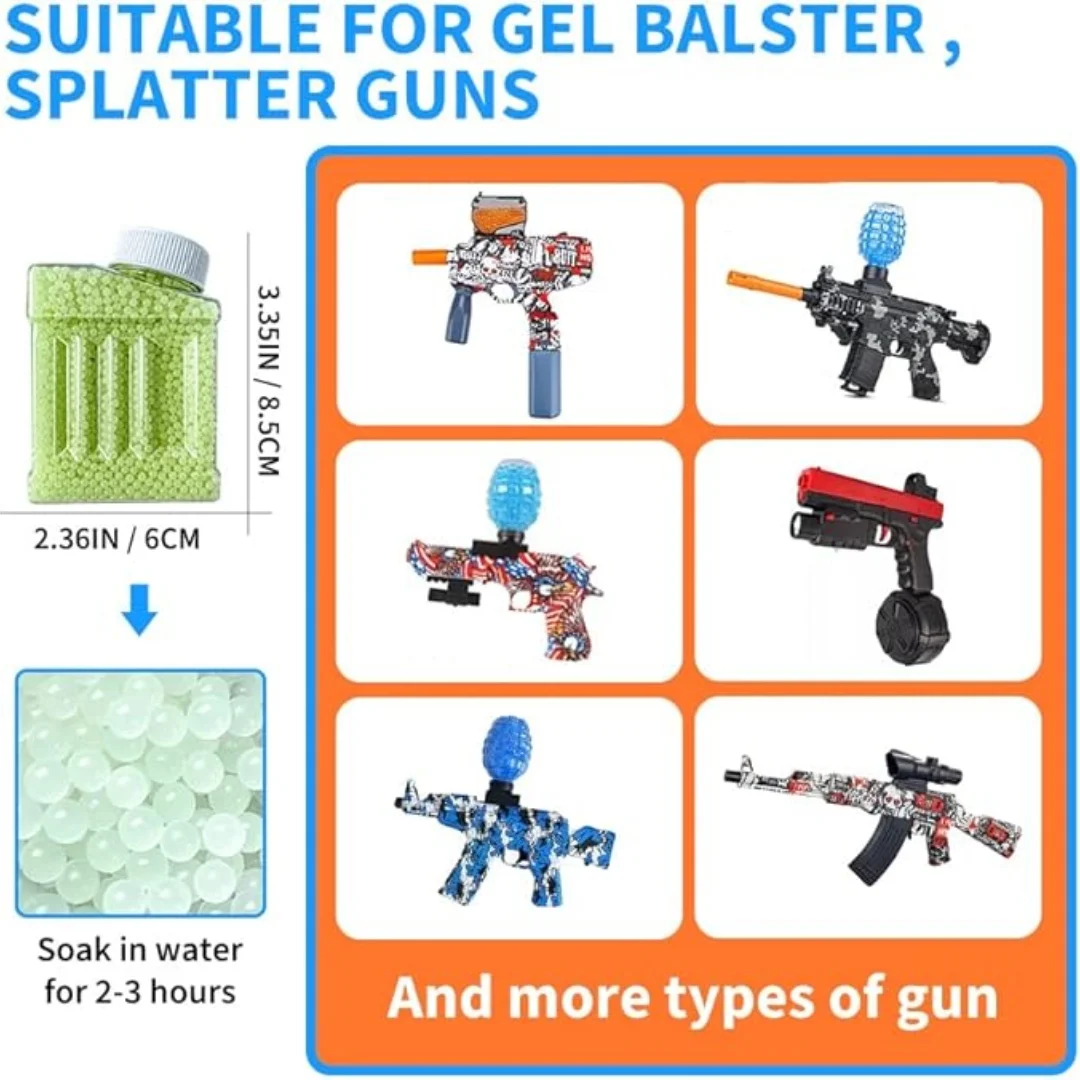  (grow in the dark)Water Ball Beads Ammo Refill Water Gel Bullets Beads 7-8mm for Water Blaster Gun Toys