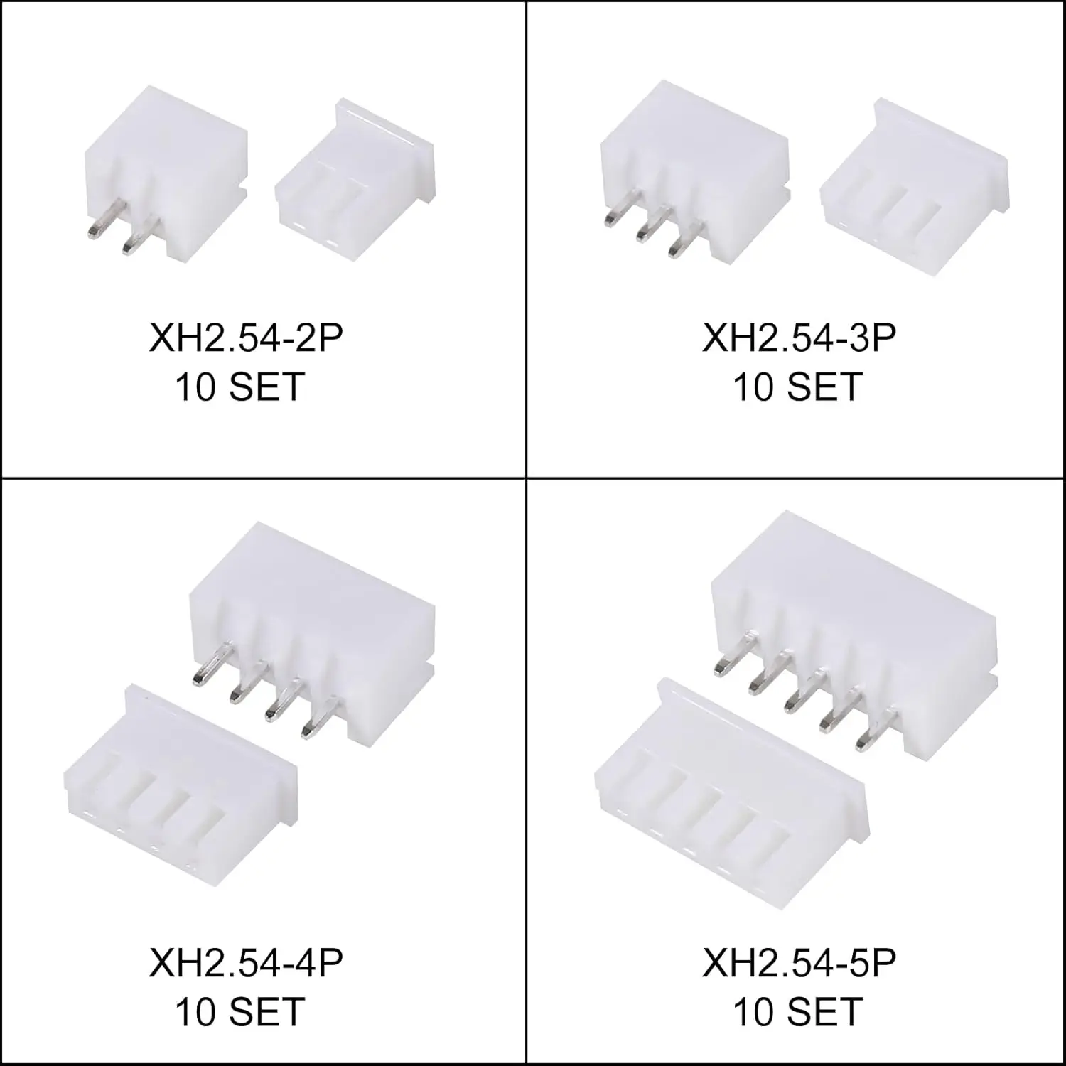 230Pcs 2.0mm JST-PH Connector Kit with 2.0mm Female Pin Header 2/3/4/5 Pin Housing Connector Adapter Plug Terminal Kit