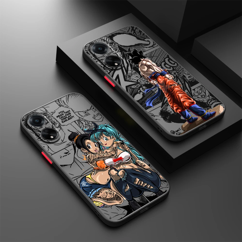 Comics D-Dragon Ball Goku Frosted Translucent For OPPO X5 X3 A54S A5 A94 A16 A53S A57 A74 A72 A96 A98 A78 5G Back Phone Case