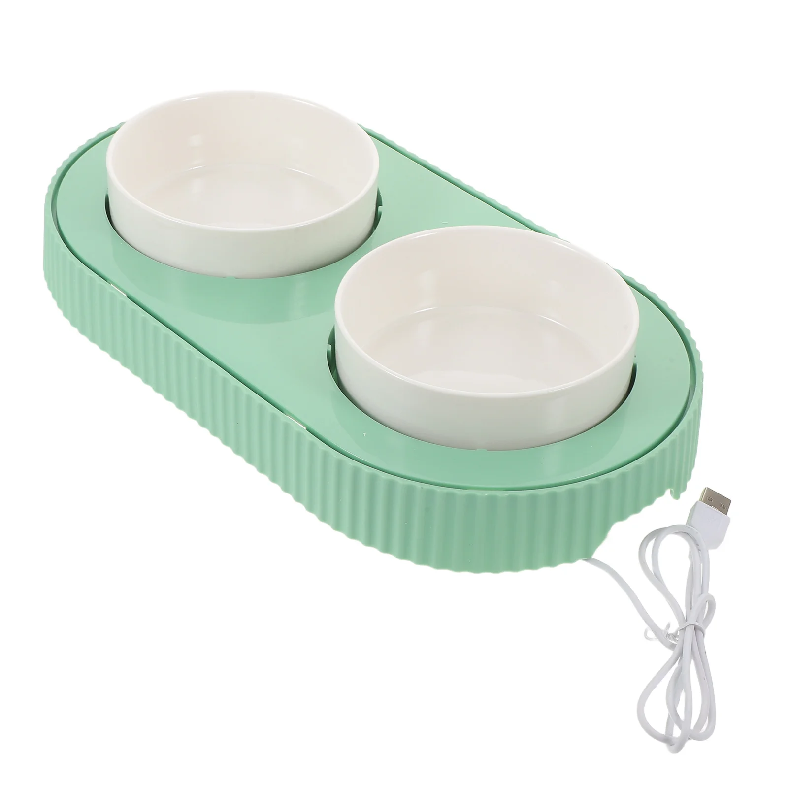 

Auto Heating Cat Bowl Temperature Controlled Stainless Steel Non Slip Base Easy Clean Pet Food Dish for Indoor Pets