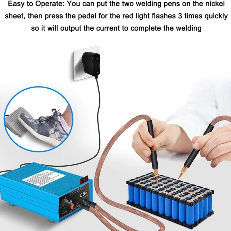 Battery Spot Welder 5000W With 10 Output Adjust, Digital Display Welders For Sopts Welding 18650/26650/32650