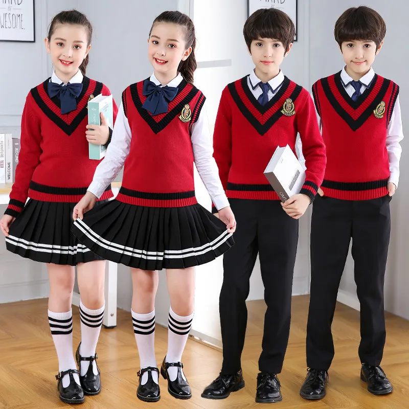 School Kleren Poëzie Lezen Chorus Kids Kostuums Britse Wind Kinderen Studenten De Class Uniform Tops Jongens Meisjes Pak Rok