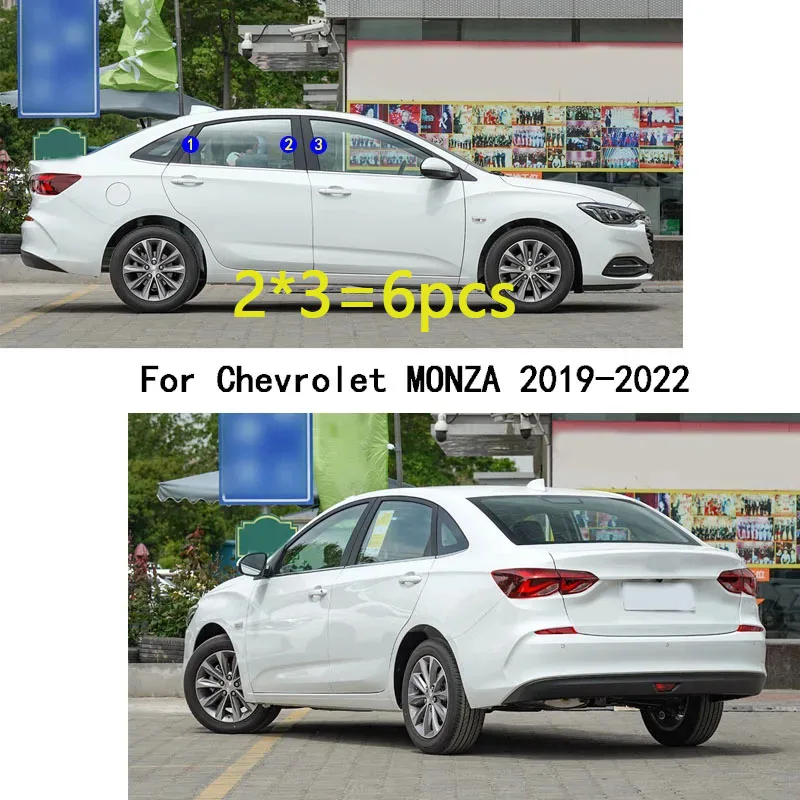 For Chevrolet MONZA 2019 2020 2021 2022 Car PC Material Pillar Post Cover Door Trim Window Molding Sticker Plate