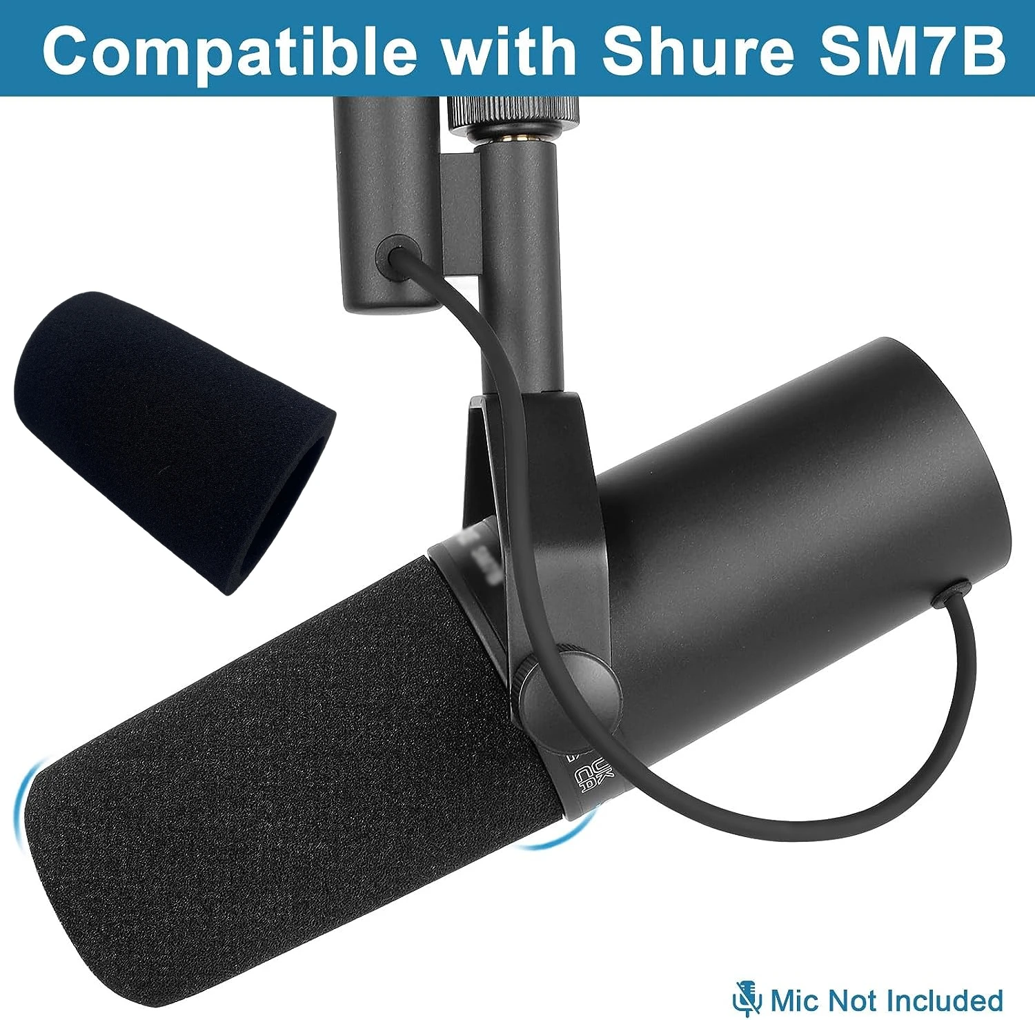 Filtre anti-pop pour microphone Shure SM7B K688 K658, housse en mousse éponge, pare-brise, remplacement professionnel, réduction du bruit