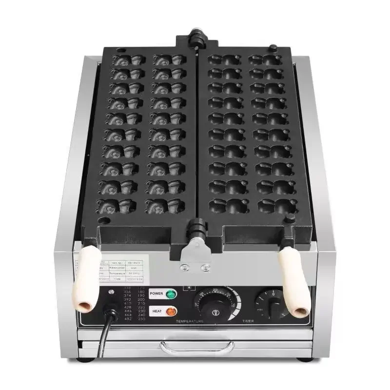 Commercial new electric heating 20 hole bear cartoon burner waffle machine brown bear machine panda shape stall machine