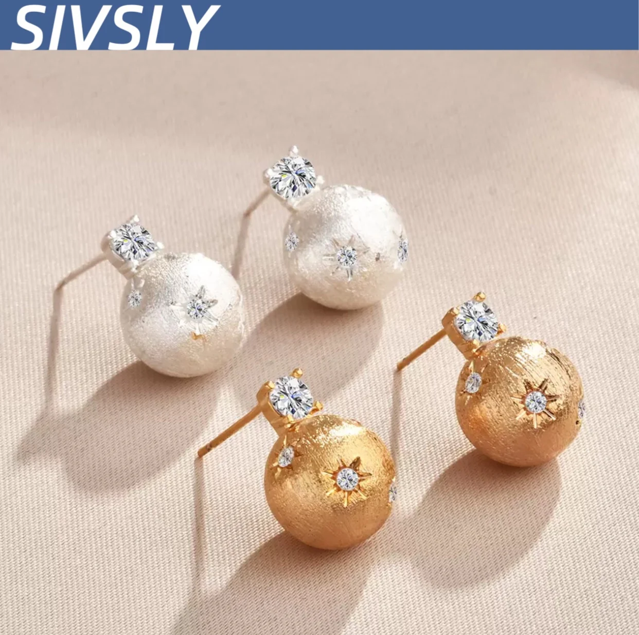 

[Simple] Retro Lace Star Earrings, French Ball, Unique Design, Unique Earrings for Women