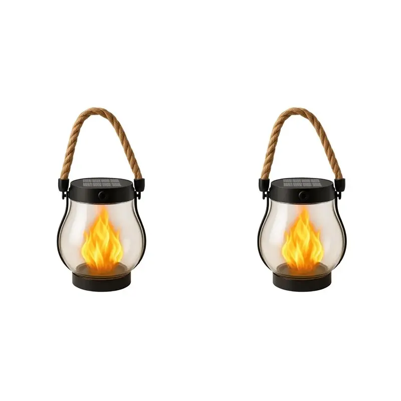 

ABMH-2Pack Solar Lantern Outdoor Lights, Waterproof Dancing Flame Solar Lanterns Outdoor Light, Solars Lantern (2 Pcs)