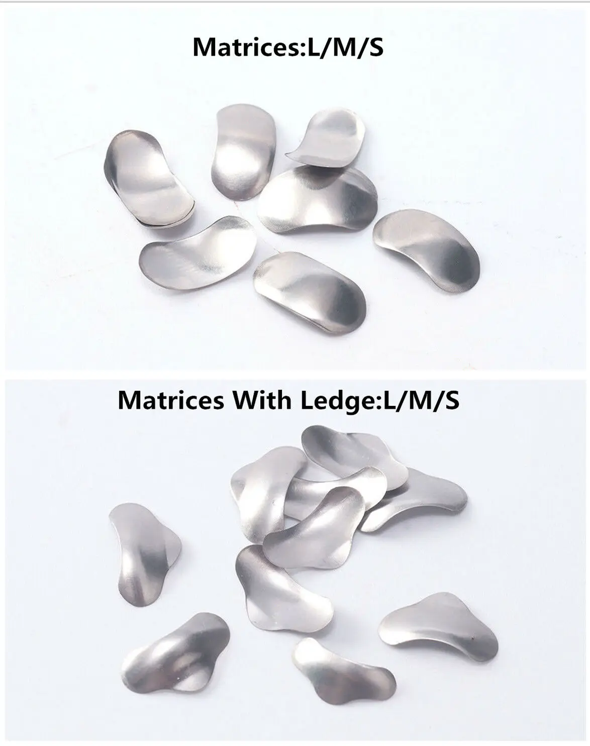 500Pcs Dental Matrix Bands Sectional Contoured Matrices Wedges Stainless Steel Refill Large Medium Small