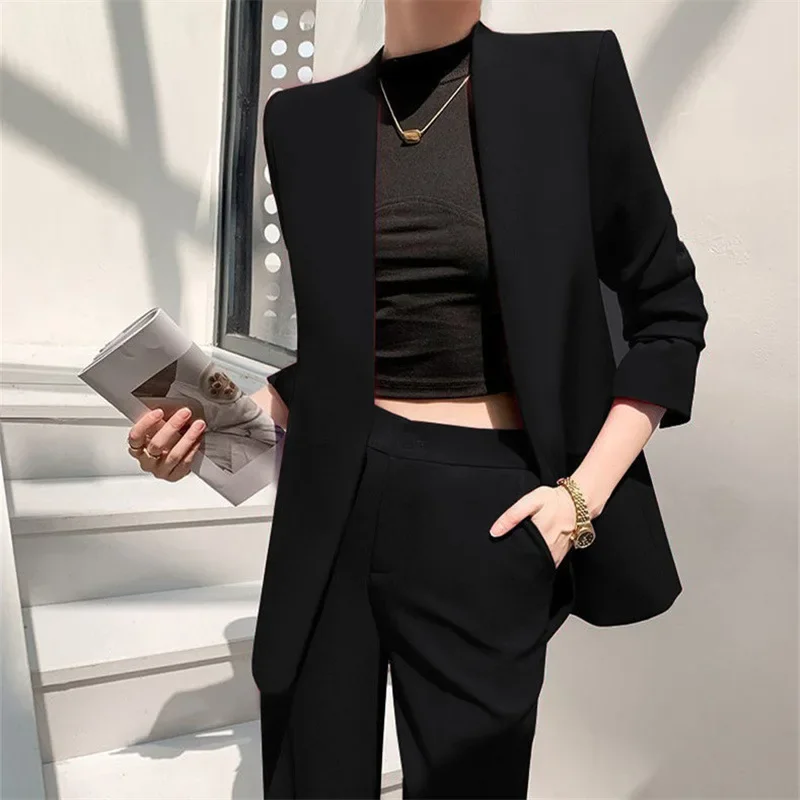 FTETTERS Brand Spring and Autumn Blazer Suit Women 2024 New Business Leisure Slim Pants Set Classic Professional Formal Dress