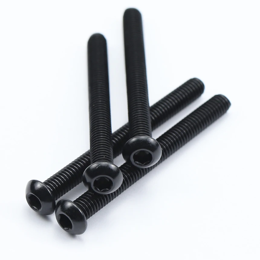 M2 M2.5 M3 M4 3/4/5/8/10/12/16/18/20/25-40 Black 304 Stainless Steel Inner Hex Hexgaon Socket Button Round Allen Head Bolt Screw image 4