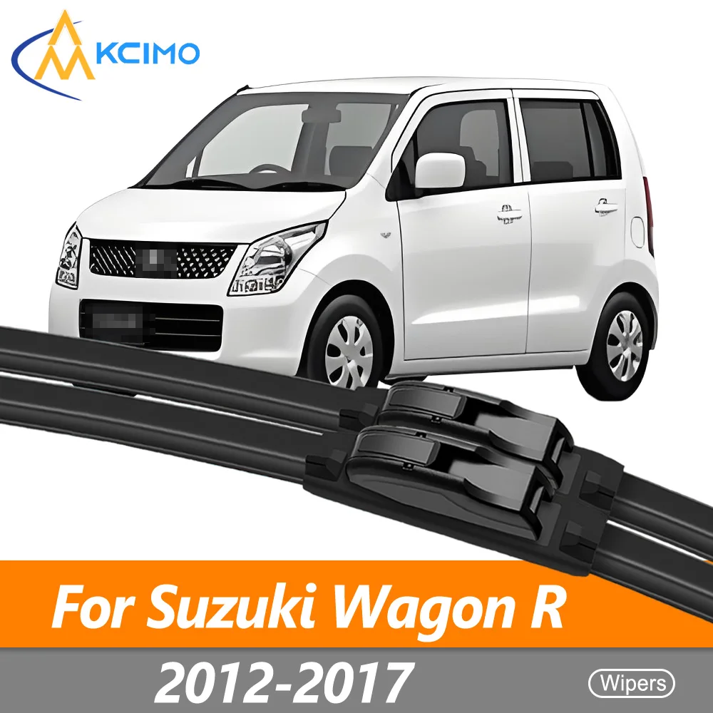 

Front Windshield Wipers Set For Suzuki Wagon R/ MH34S/MH44S 2012-2017 Mazda Flair All-Weather Rubber Beam Design Wiper Blades