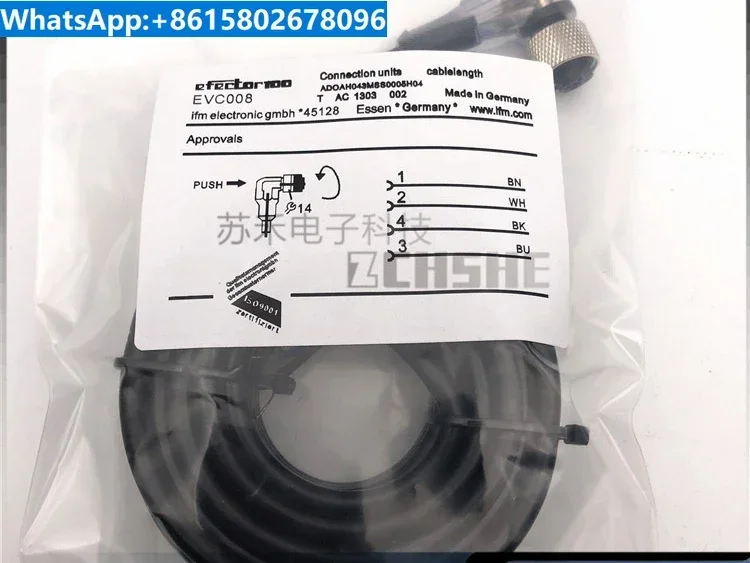 

Brand new socket connecting cable EVC009, black 10 meter connecting wire 90 degree M12