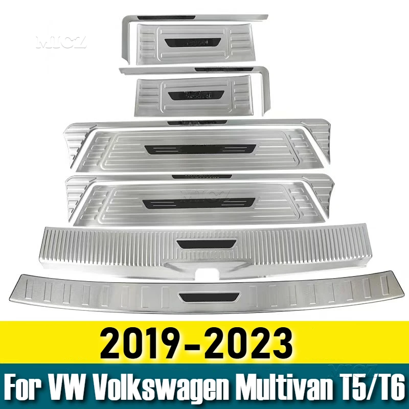 

For VW Volkswagen Multivan T5/T6 2019-2023 Rear Styling Rear Door Bumper Protector Sill Plate/Trunk Tread Plate Trim Accessories