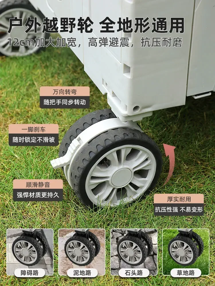 Camping wagen im Freien faltbare Picknick tisch Board Aufbewahrung sbox Camping LKW Trolley Anhänger Camping kleine Trolley Stände neu