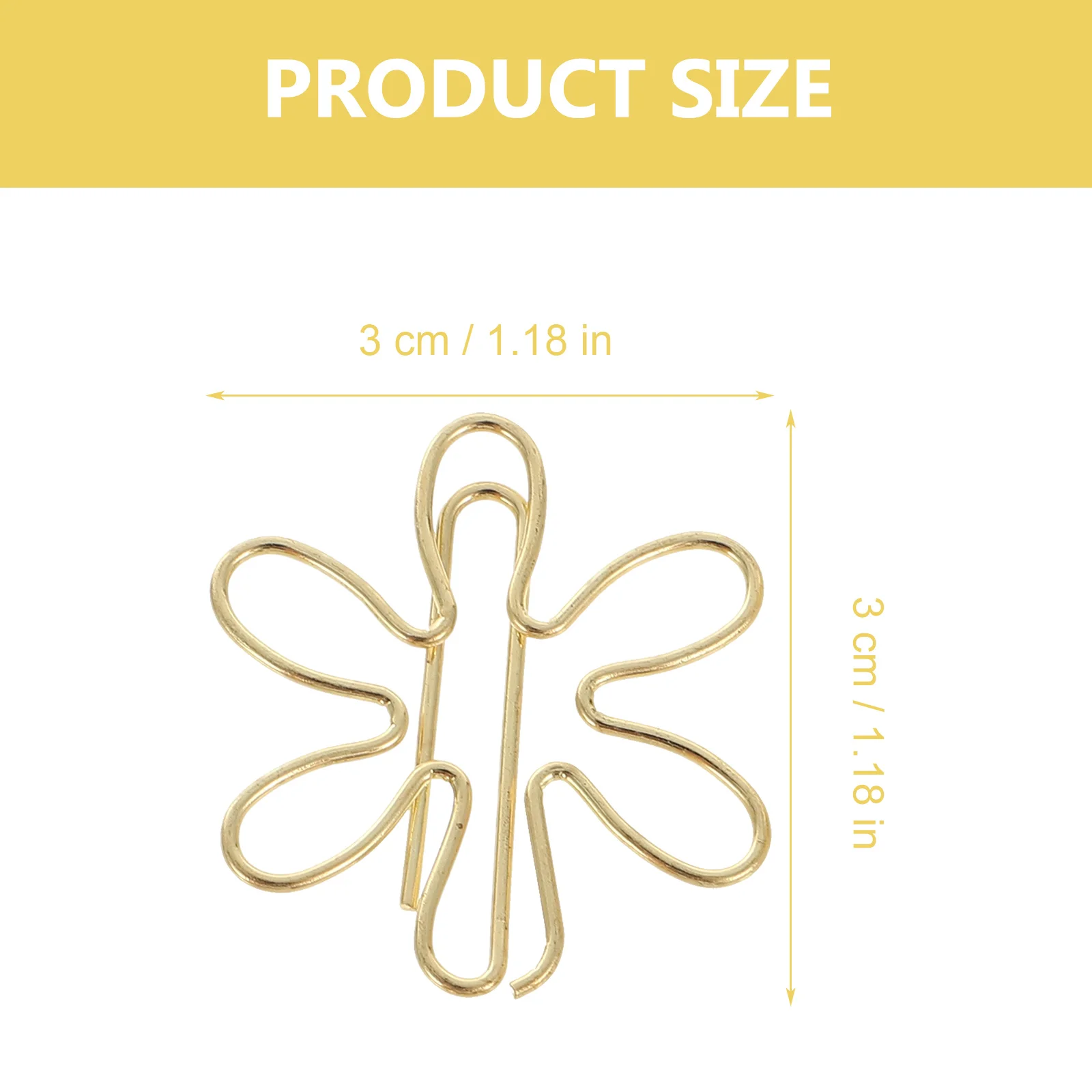 30Pcs Metal Paperclips Decorative Gold Desk Accessories High Durability Fine Workmanship Good Texture Practical for Homework