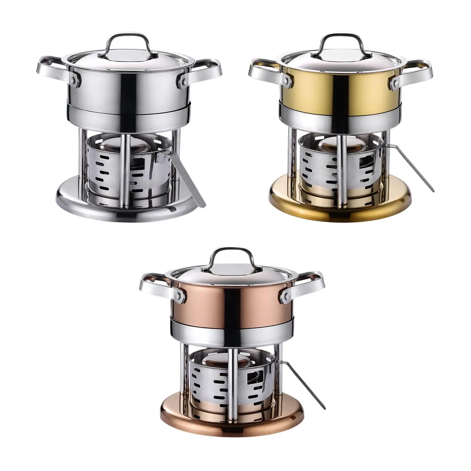 Alcohol Stove Hot Pot with Lid Buffet Hot Pot for Household BBQ Restaurant