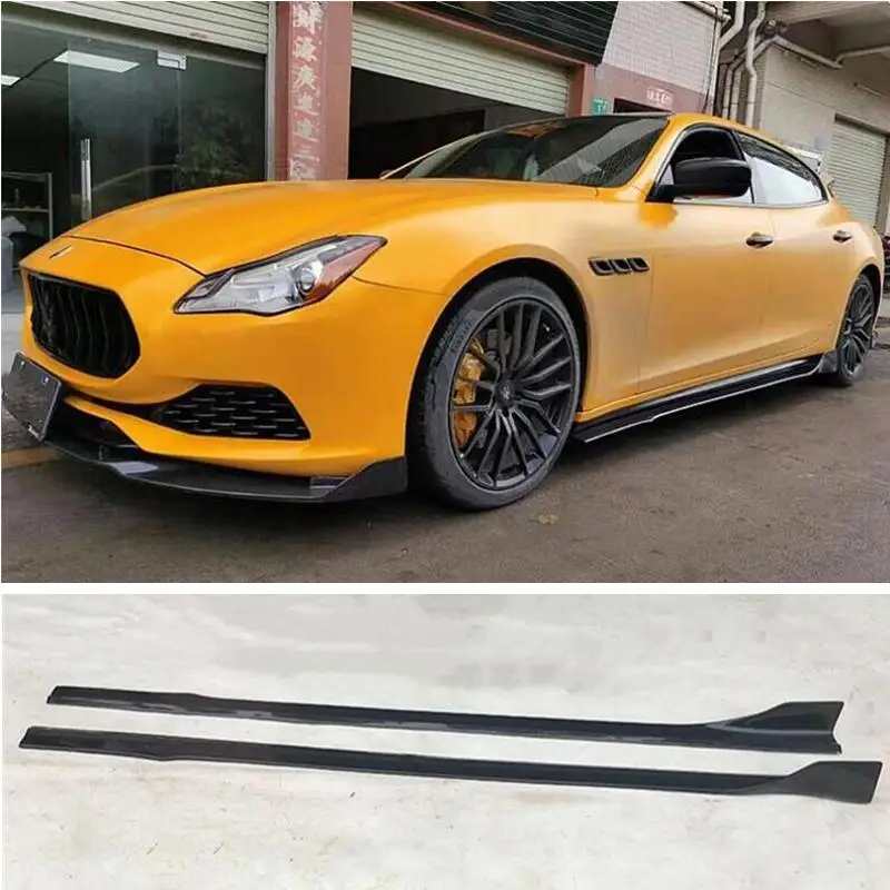 For Maserati Quattroporte High Quality Real Carbon Fiber Body Side Skirt Kit Lip Spoiler Refits